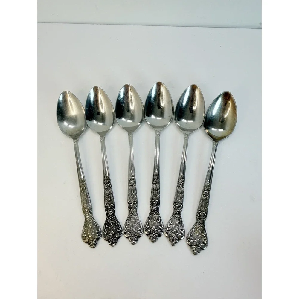 MSI Japan Versailles Pattern Stainless Steel Teaspoons Lot 6 Flatware #2